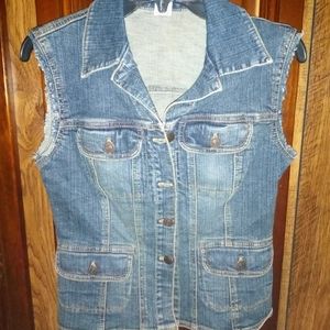 Vintage Sorority Jean Vest, Forever 21